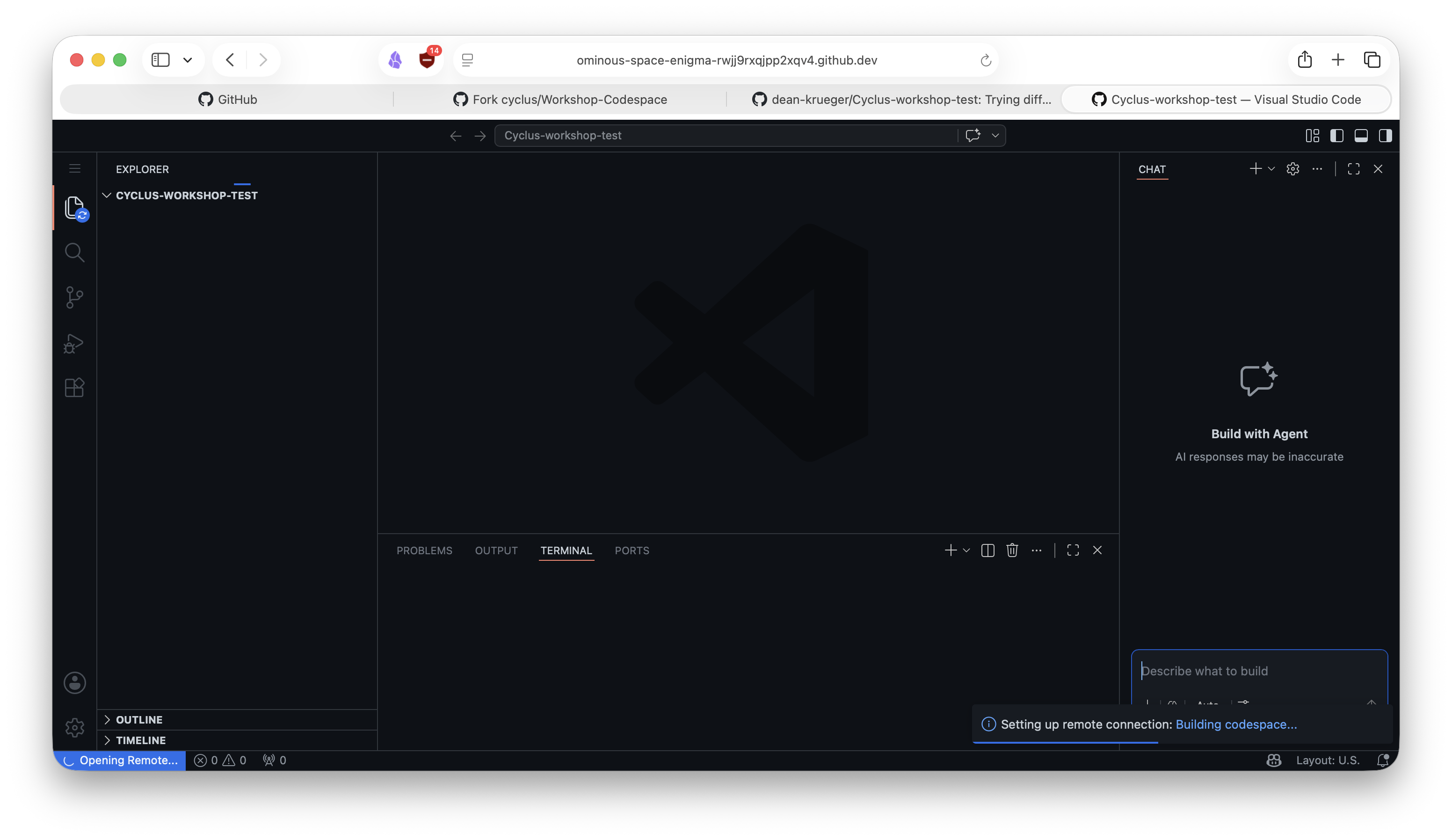 Inside the Codespace