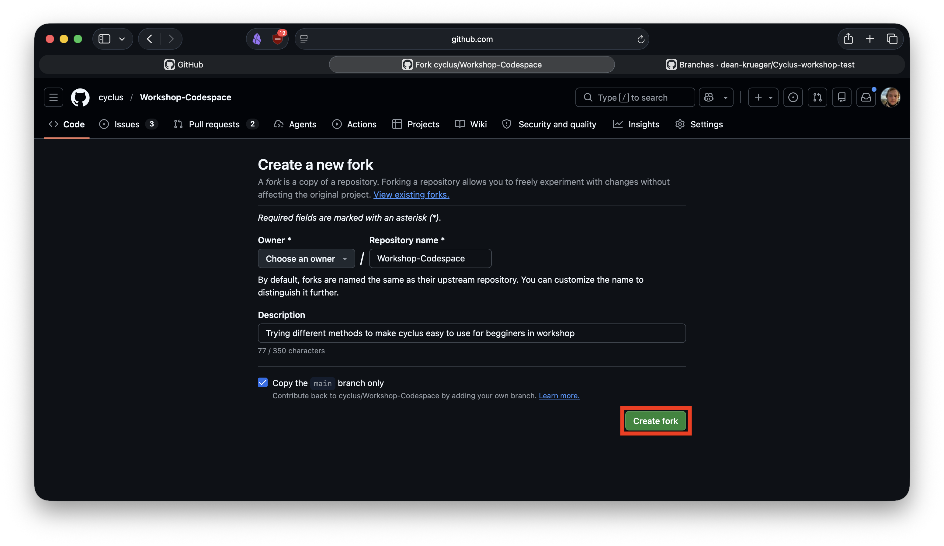 Create Fork